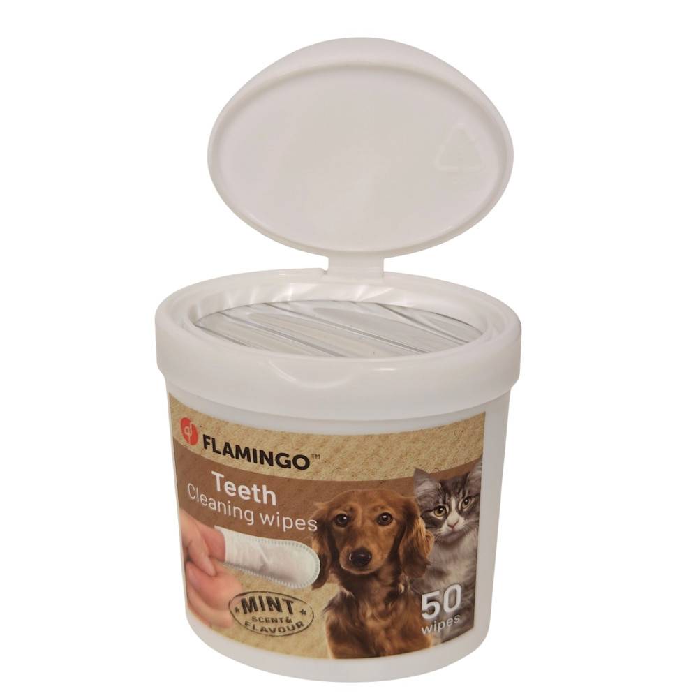 Lingettes nettoyage dents Reini 50 doigts à la menthe pour chat et chien - Image 3