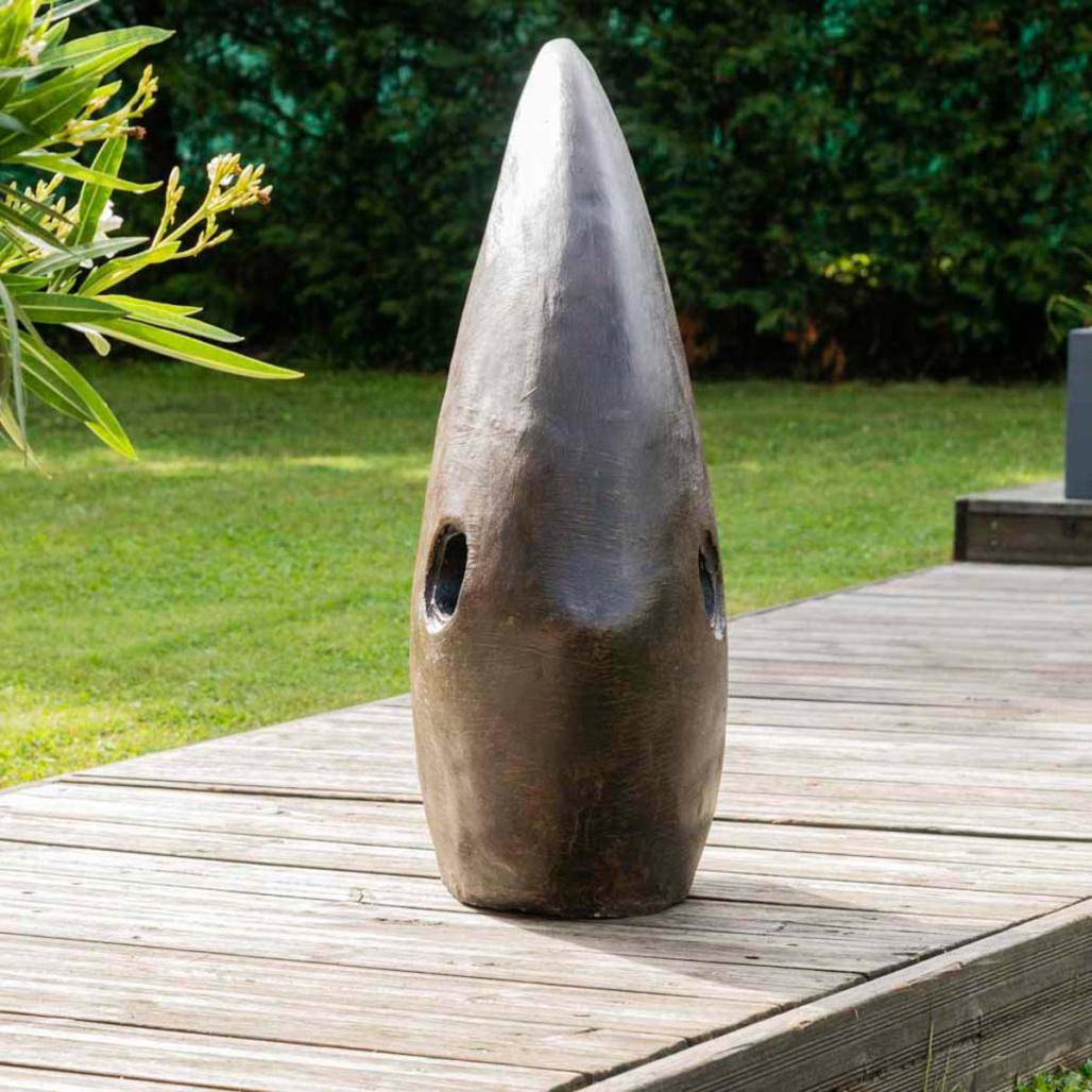 UNUS Lot De 3 Poissons Décoratifs Métal Patiné - Grandes Statues Jardin Terrasse Balcon