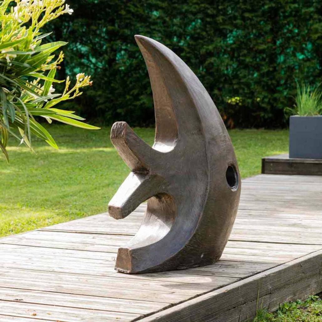 Wanda COLLECTION - Statue design de jardin poisson 78 cm brun - Image 4