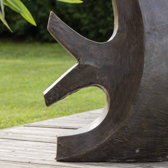 Wanda COLLECTION - Statue design de jardin poisson 78 cm brun - Image 6
