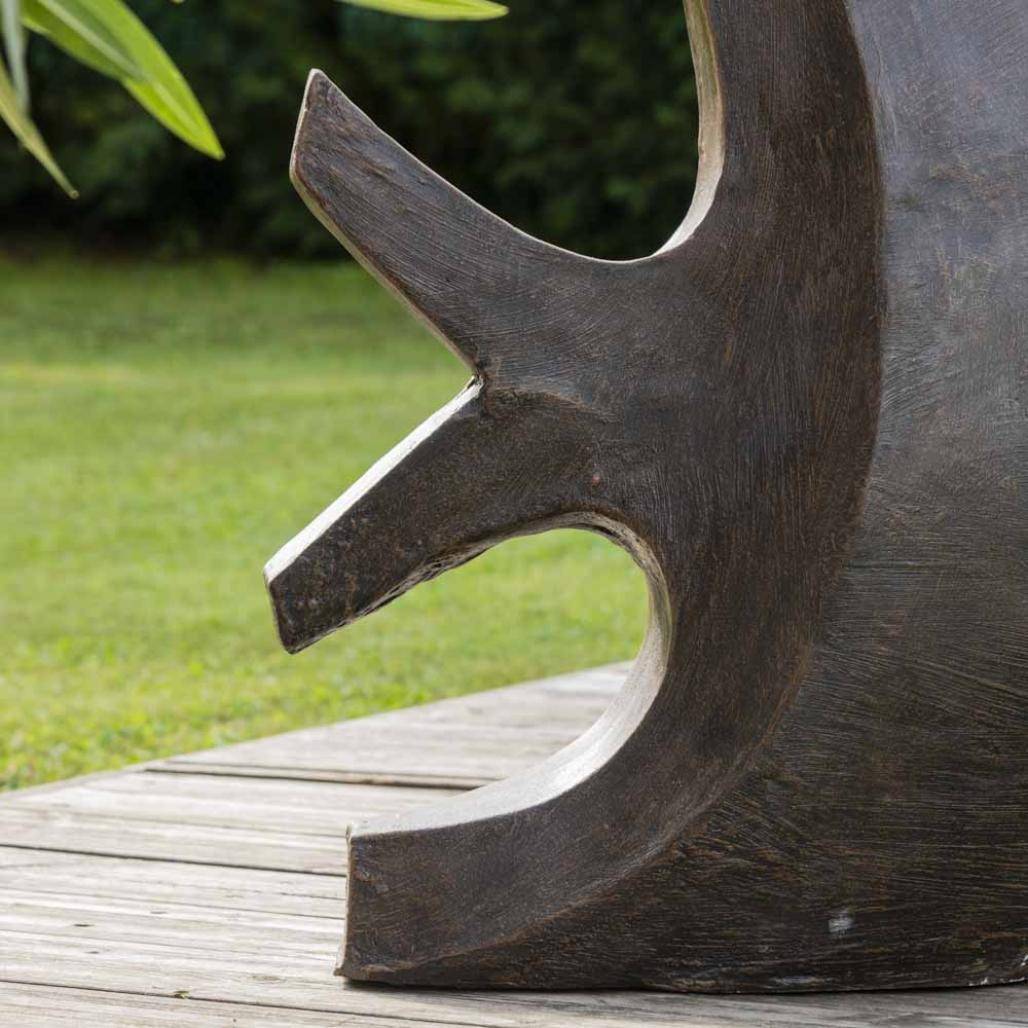 Wanda COLLECTION - Statue design de jardin poisson 78 cm brun - Image 6