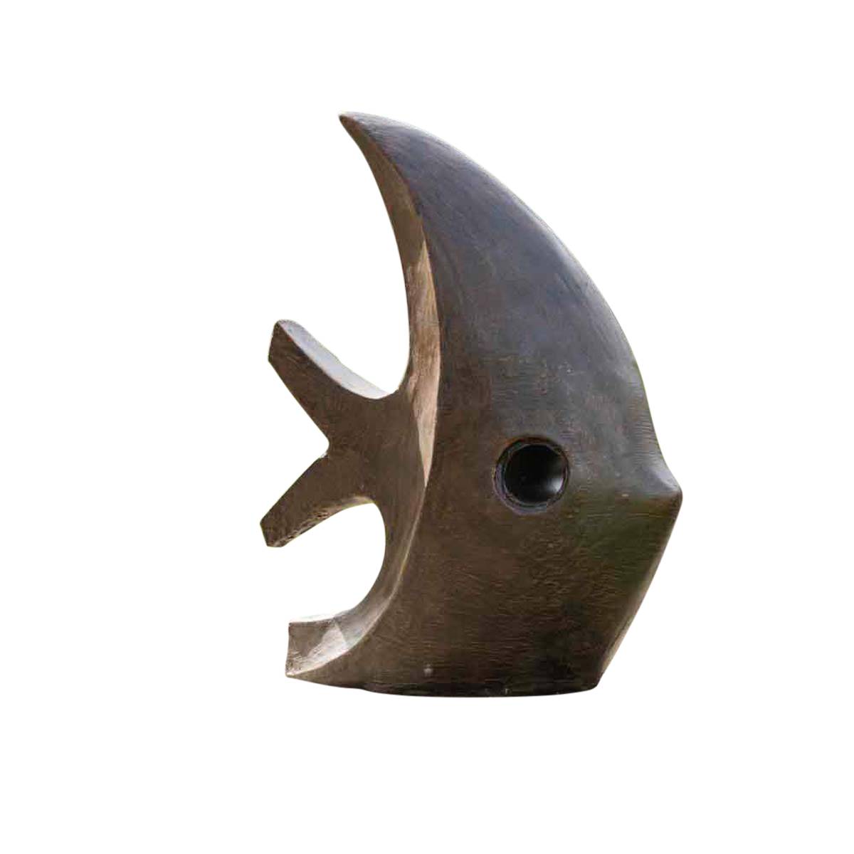 Wanda COLLECTION - Statue design de jardin poisson 78 cm brun - Image 1