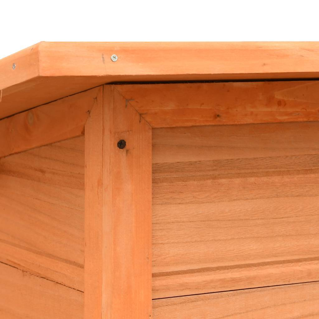 Niche pour Chien en Bois de Pin Massif Abri Extérieur avec Toit Étanche 120x77x86 cm Brun - ComfortXL Pet Living - Image 9