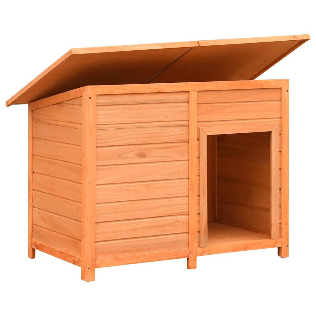 Niche pour Chien en Bois de Pin Massif Abri Extérieur avec Toit Étanche 120x77x86 cm Brun - ComfortXL Pet Living - Image 4