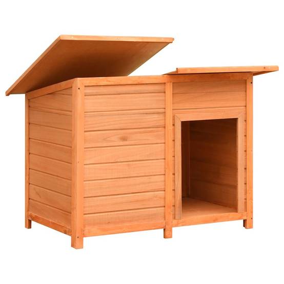 Niche pour Chien en Bois de Pin Massif Abri Extérieur avec Toit Étanche 120x77x86 cm Brun - ComfortXL Pet Living - Image 3