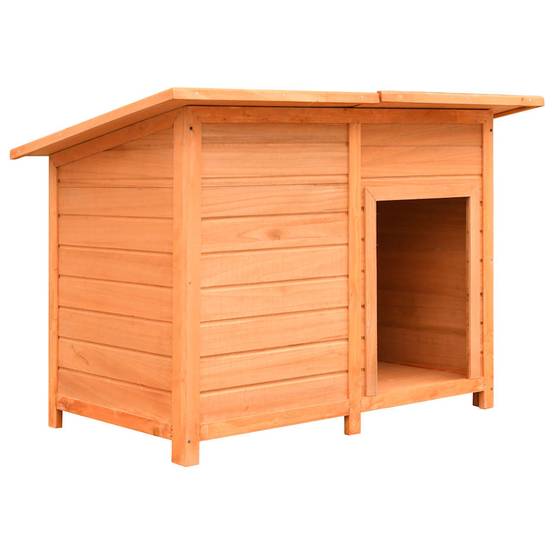 Niche pour Chien en Bois de Pin Massif Abri Extérieur avec Toit Étanche 120x77x86 cm Brun - ComfortXL Pet Living - Image 1