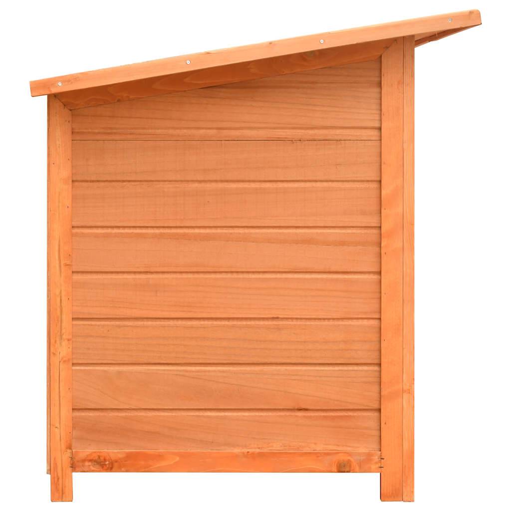 Niche pour Chien en Bois de Pin Massif Abri Extérieur avec Toit Étanche 120x77x86 cm Brun - ComfortXL Pet Living - Image 8