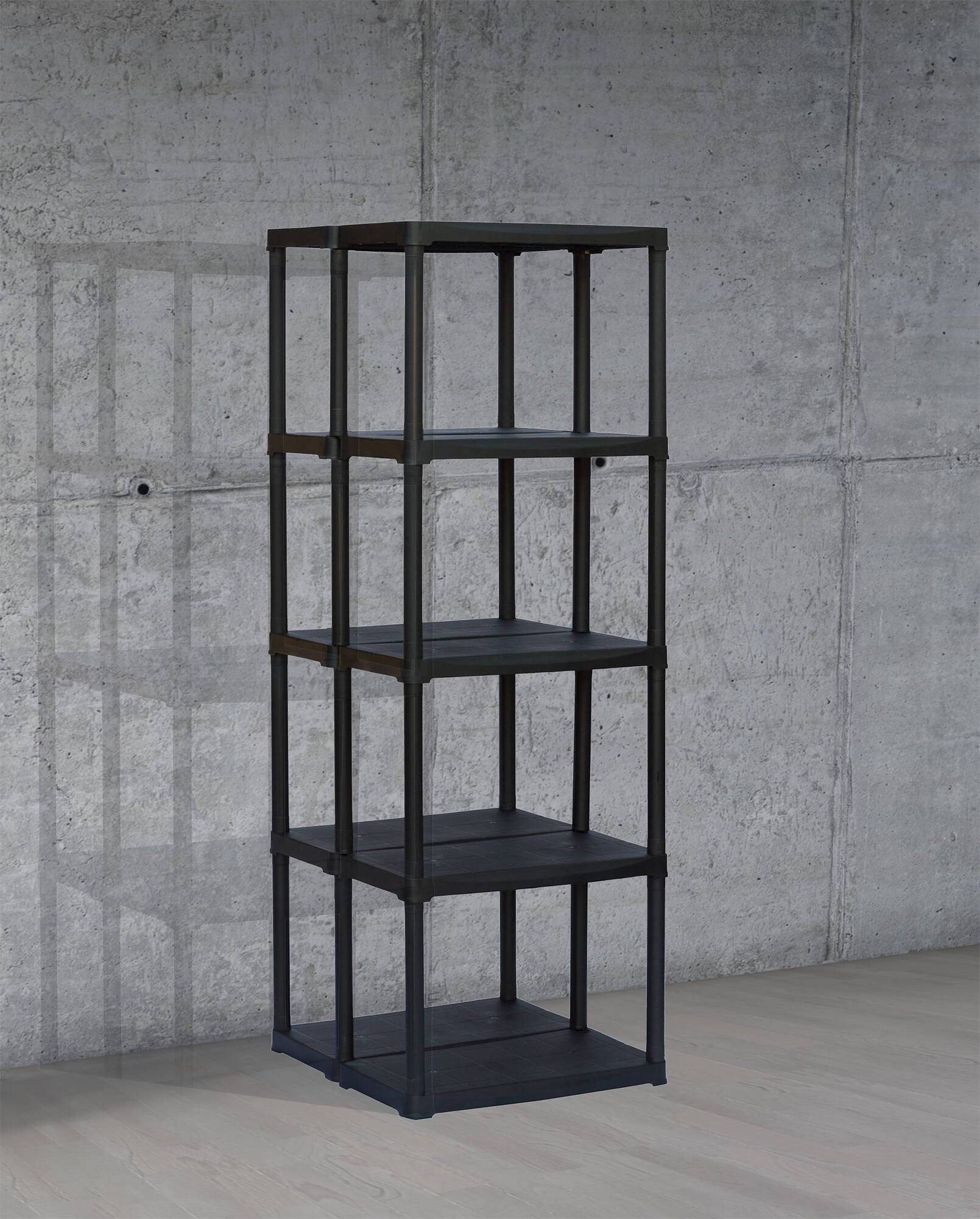 Dmora - Armoire d'extérieur Dammendol, Etagère d'extérieur, Armoire de balcon polyvalente, Armoire d'extérieur, Anthracite, 60x59h176 cm - Dmora - Imagen 2