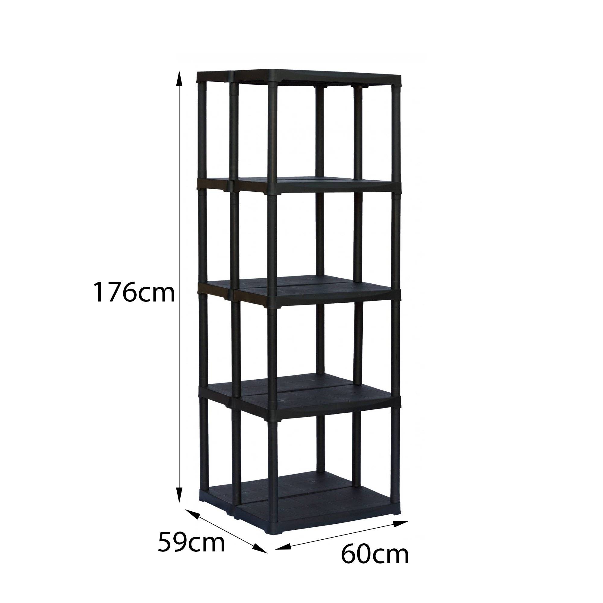 Dmora - Armoire d'extérieur Dammendol, Etagère d'extérieur, Armoire de balcon polyvalente, Armoire d'extérieur, Anthracite, 60x59h176 cm - Dmora - Imagen 3