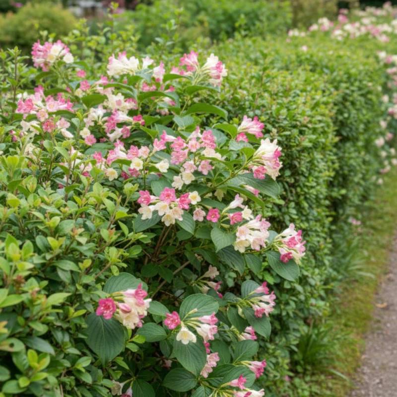 Weigela Marjorie, Weigelia à fleurs Rose - feuillage Caduc - Pot de 7,5L - 60/80 cm-  hauteur à maturité De 1,00 m à 1,50 m - Imagen 4