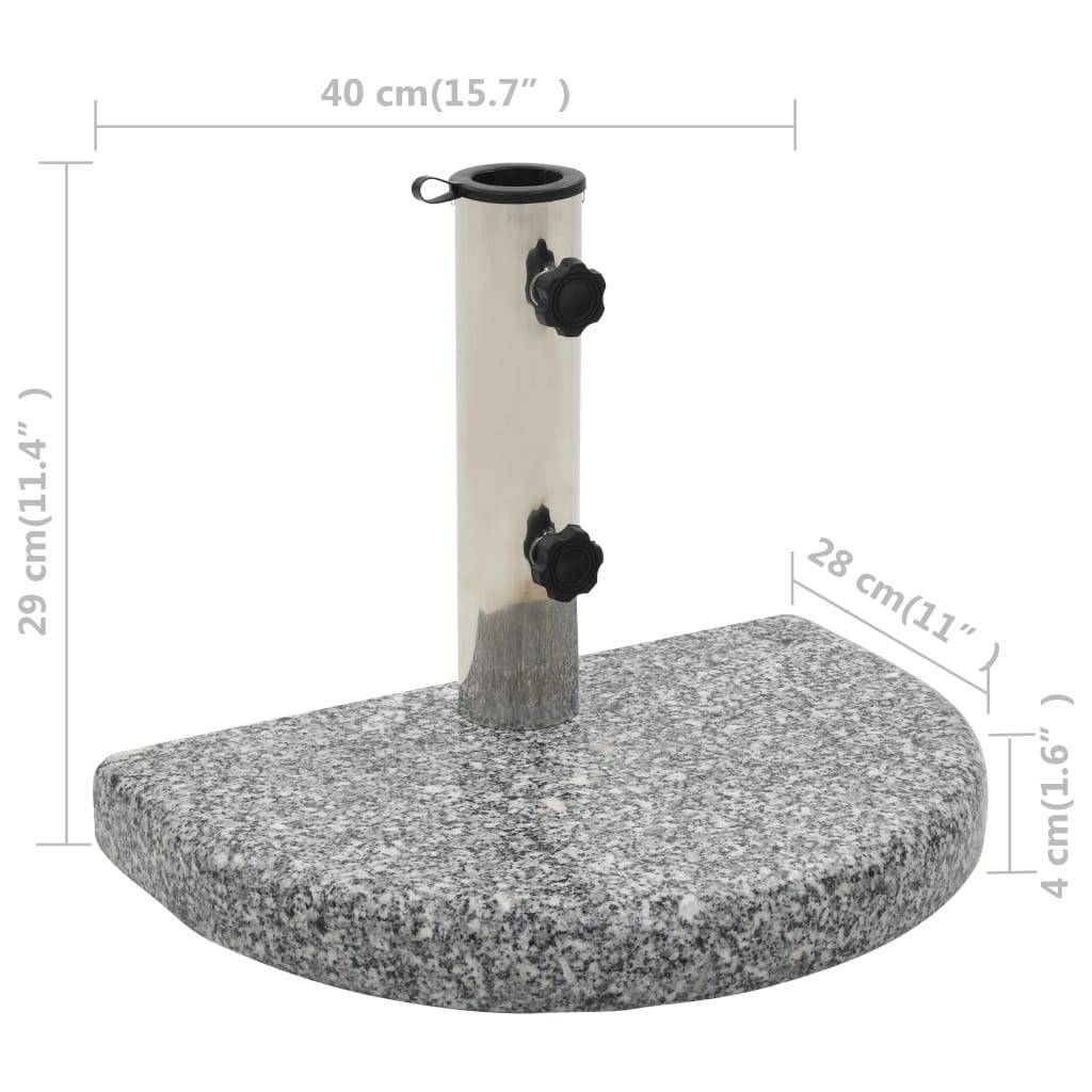 ComfortXL - Support de Parasol Demi-Rond Granit 10 kg Socle pour Mur et Balcon Gris – ComfortXL Outdoor Living - Image 6