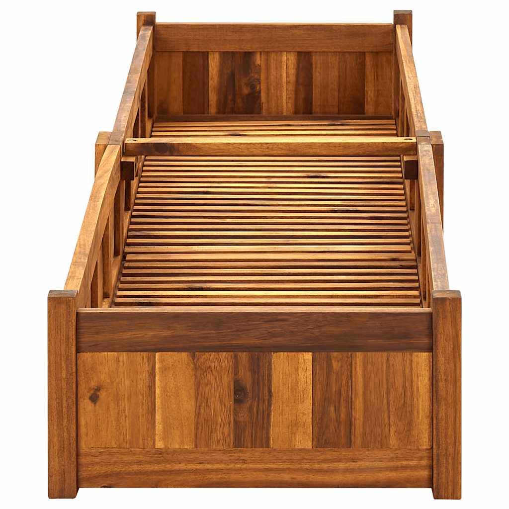 ComfortXL - Grande jardinière 200cm en bois d'acacia pour potager terrasse jardin Brun – ComfortXL Outdoor Living - Image 5