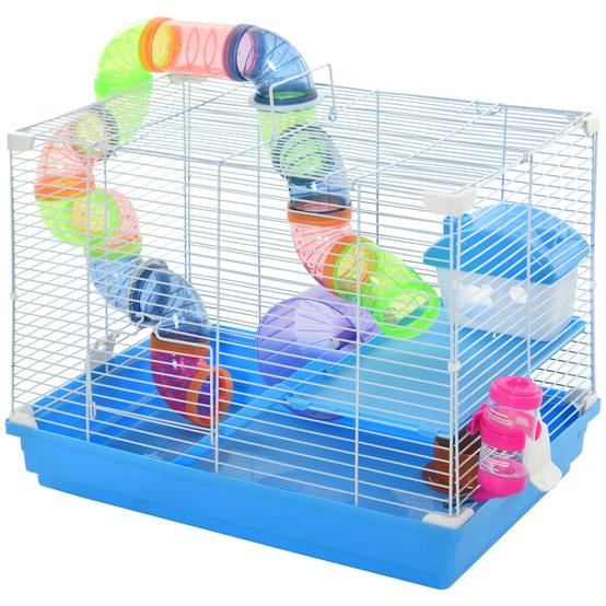 Cage rongeur métal et plastique multicolore 46 x 30 x 37 cm - PANGIVO - Image 2