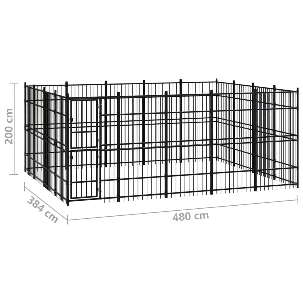 Vidaxl - Chenil d'extérieur pour chiens Acier 18,43 m² vidaXL 3097983 - Imagen 8