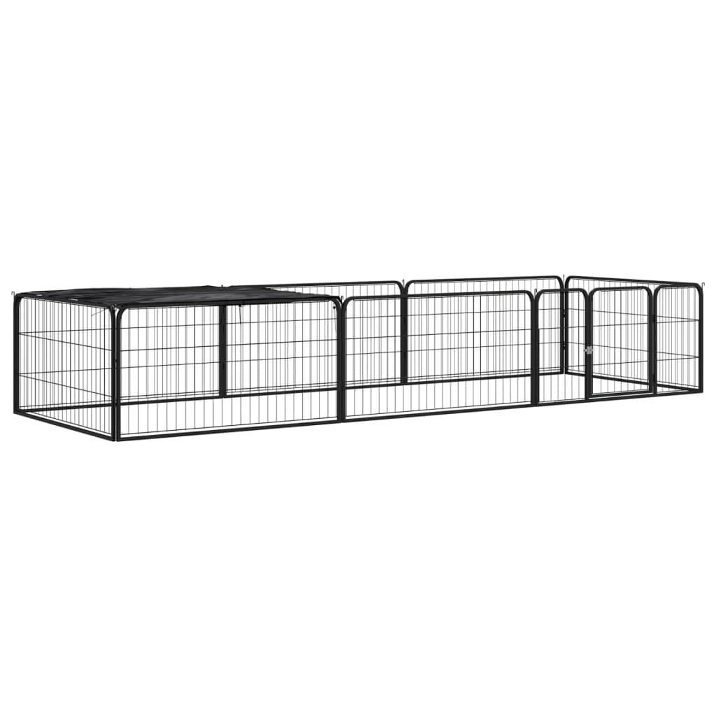 Vidaxl - Parc pour chien 8 panneaux Noir 100x50cm Acier enduit de poudre vidaXL 3115976 - Imagen 1
