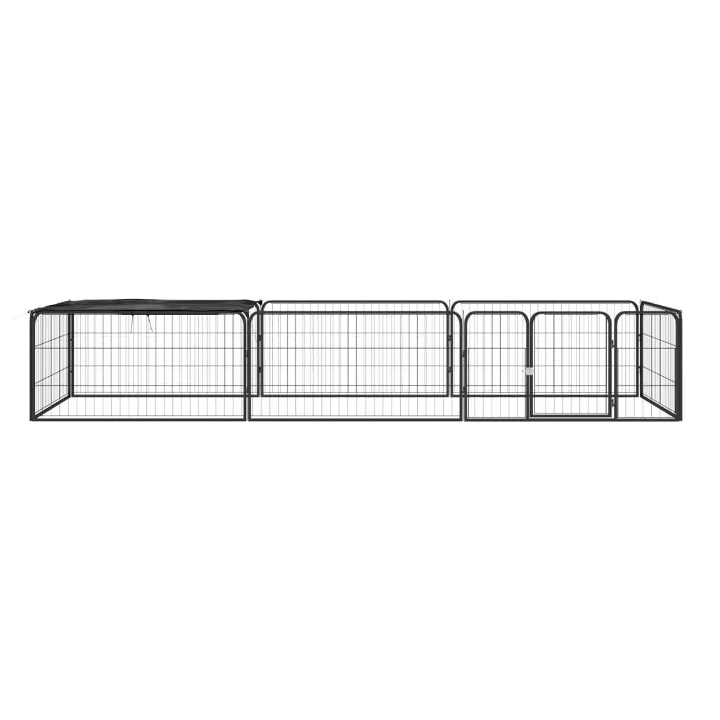 Vidaxl - Parc pour chien 8 panneaux Noir 100x50cm Acier enduit de poudre vidaXL 3115976 - Imagen 2