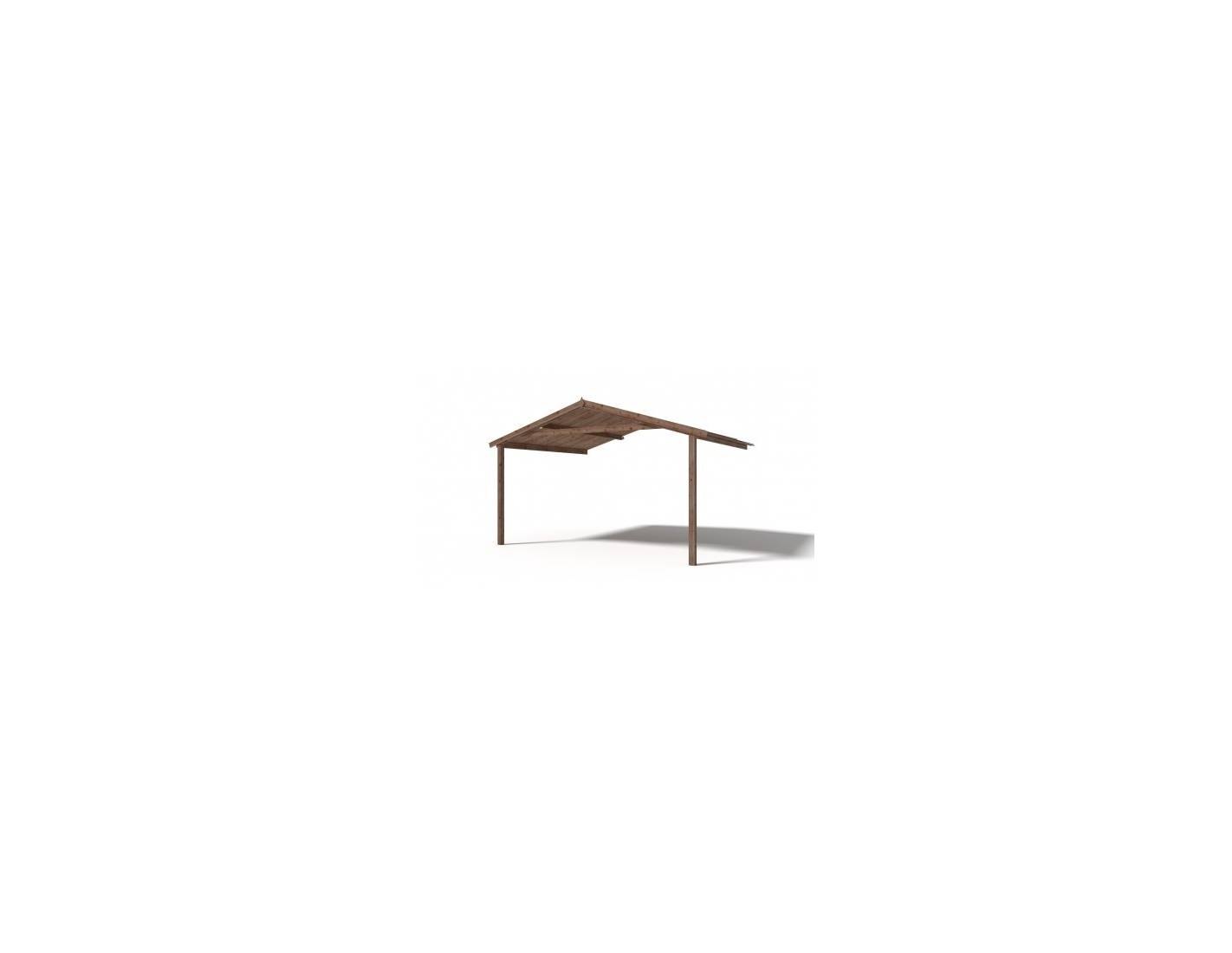 Altanka - Abri de jardin en bois - 4x4 m + terrasse avec balustrade et avant-toit en bois - 28 m2 - Traité - DOM144+DOM541+DOM542+POD05 - ALTANKA - Imagen 6