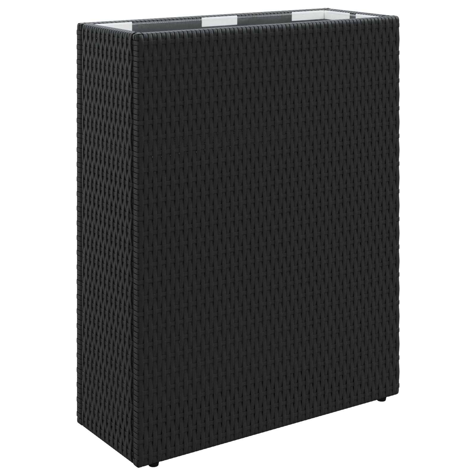ComfortXL - Grand pot de fleurs rectangulaire polyrotin pour terrasse moderne avec sac noir 55x22x70cm - ComfortXL Outdoor Living - Image 2