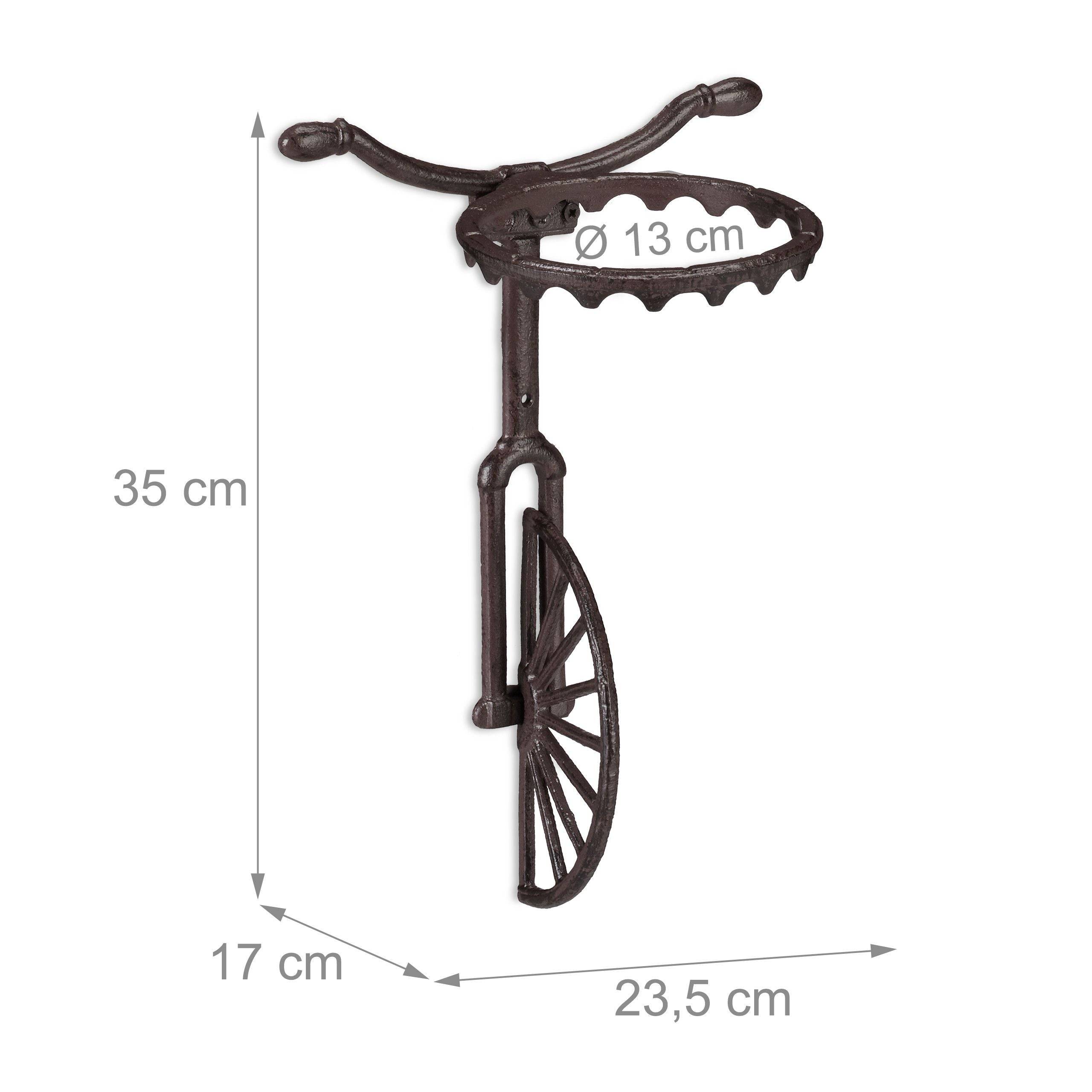 Support pot de fleurs modèle vélo mural marron - Image 1