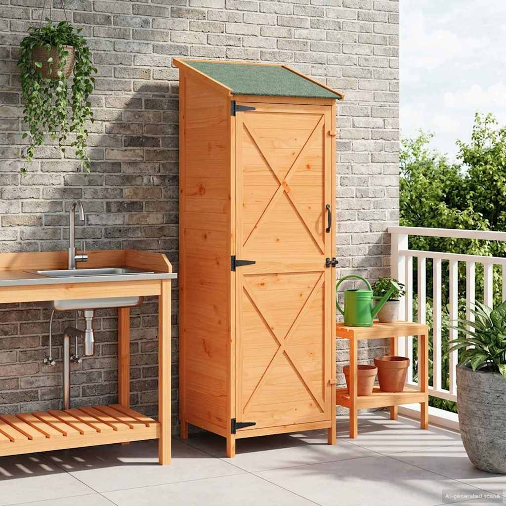 Vidaxl - Abri de jardin Marron 59,5 x 56 x 176,5 cm Bois de Sapin Massif 0.3m² vidaXL 42033479 - Image 1