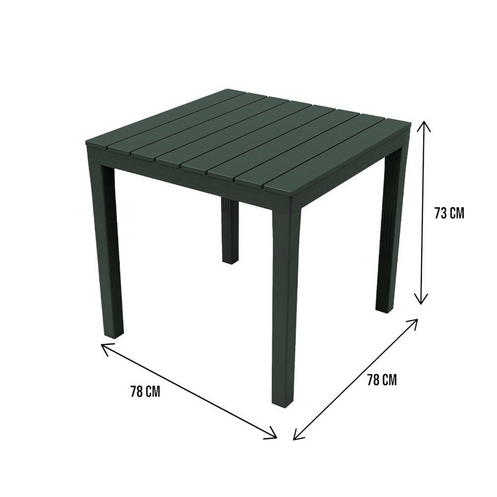 Dmora - Table d'extérieur Vicenza, Table de jardin carrée, Table basse fixe intérieure et extérieure, 100% Made in Italy, 78x78h72 cm, Anthracite - Dmora - Imagen 3