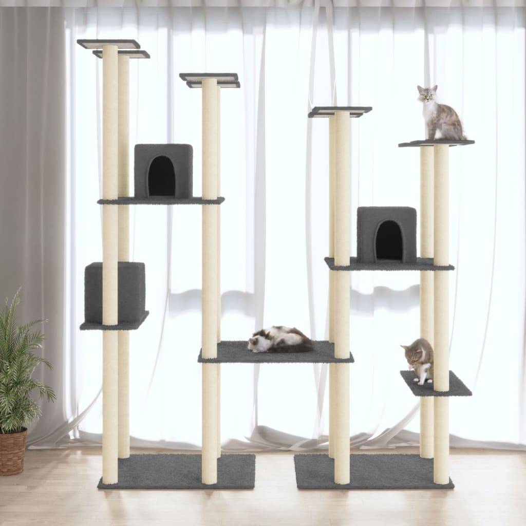 Vidaxl - Arbre à chat avec griffoirs en sisal Gris foncé 174 cm vidaXL 171535 - Imagen 1