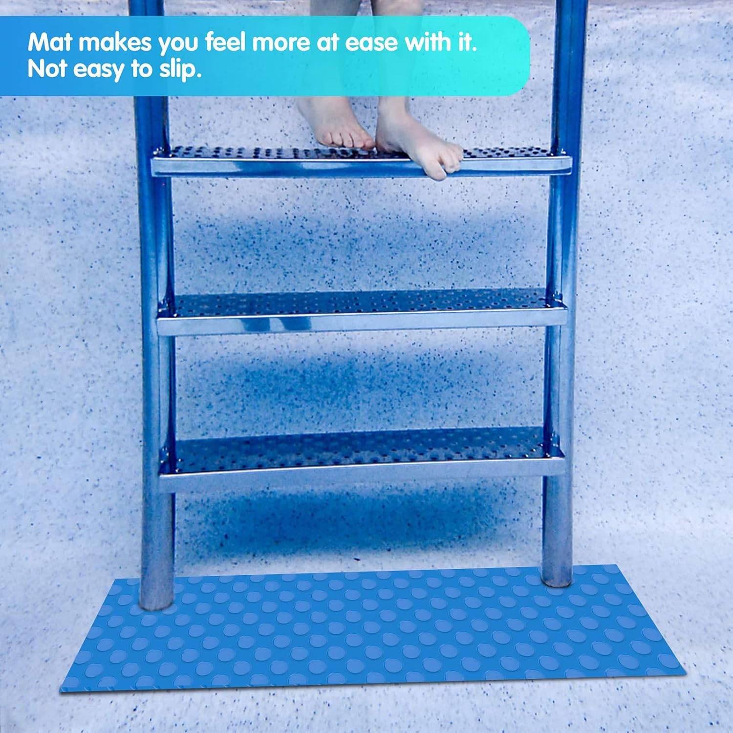 Accessoires de piscine，Tapis d'échelle de piscine, tapis de piscine antidérapant, tapis d'escalier de piscine,90×90 cm.-Lytech - Image 6