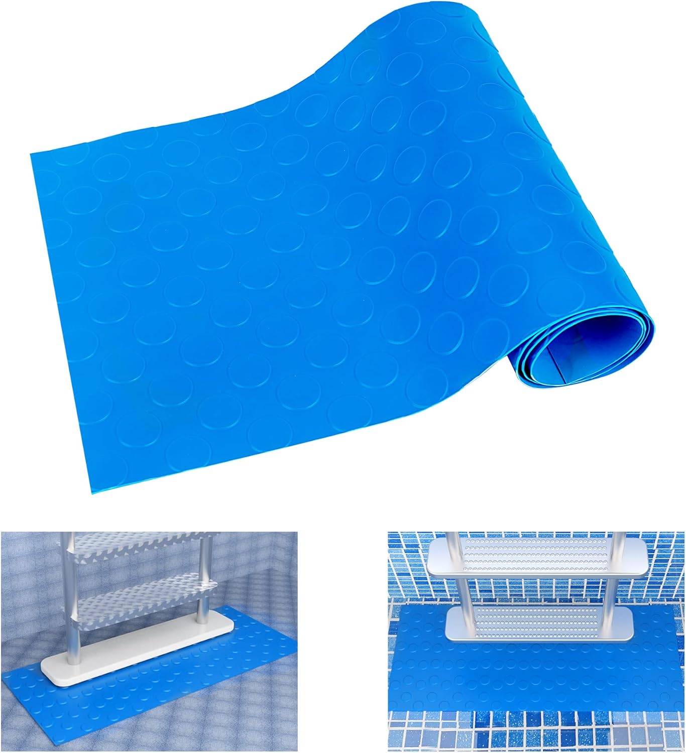 Accessoires de piscine,Tapis d'échelle de piscine, tapis de piscine antidérapant, tapis d'escalier de piscine,90×90 cm.-Lytech