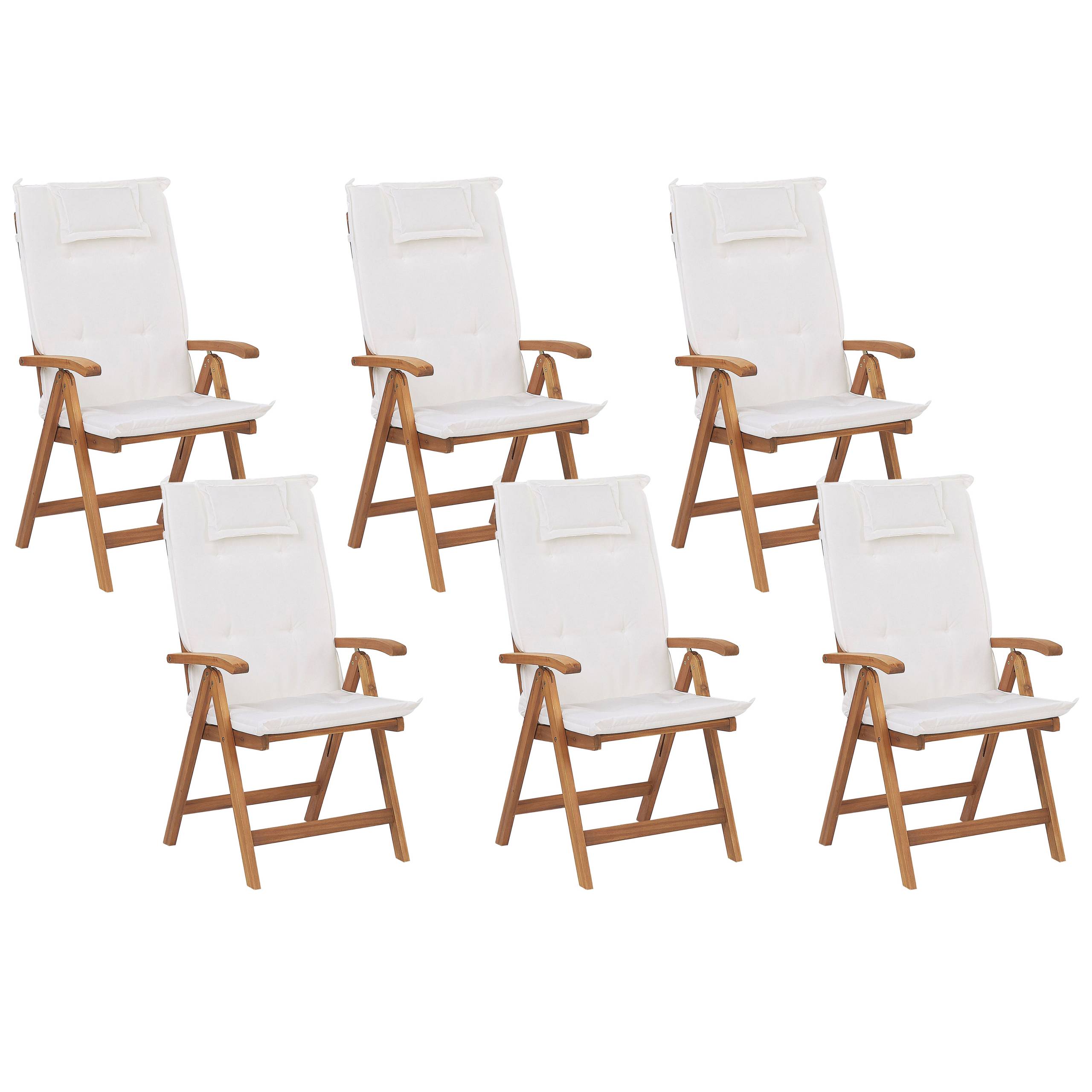 Beliani - Chaise de jardin Acacia Blanc cassé JAVA - Beliani - Imagen 2