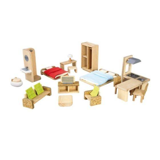 Plan Toys - Maison en bois miniature - Ecologique et Meublée - Image 5
