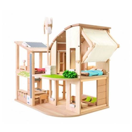 Plan Toys - Maison en bois miniature - Ecologique et Meublée - Image 1