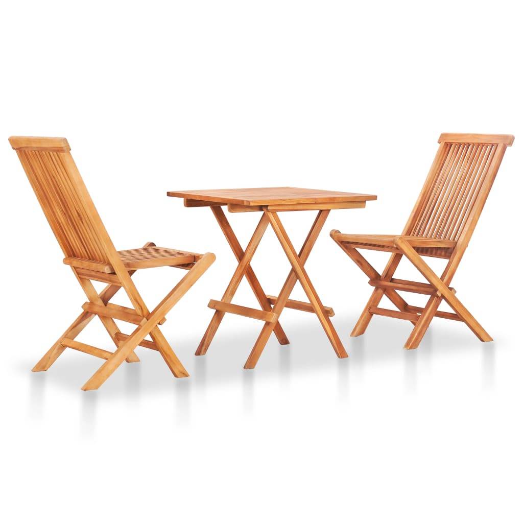 Vidaxl - Ensemble de bistro pliable 3 pcs Bois de teck solide vidaXL 48997 - Imagen 1