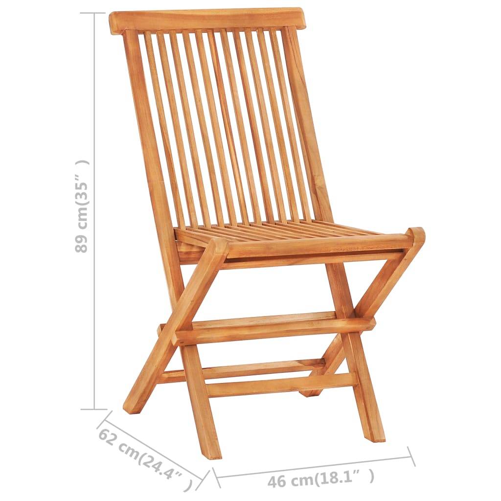 Vidaxl - Ensemble de bistro pliable 3 pcs Bois de teck solide vidaXL 48997 - Imagen 3