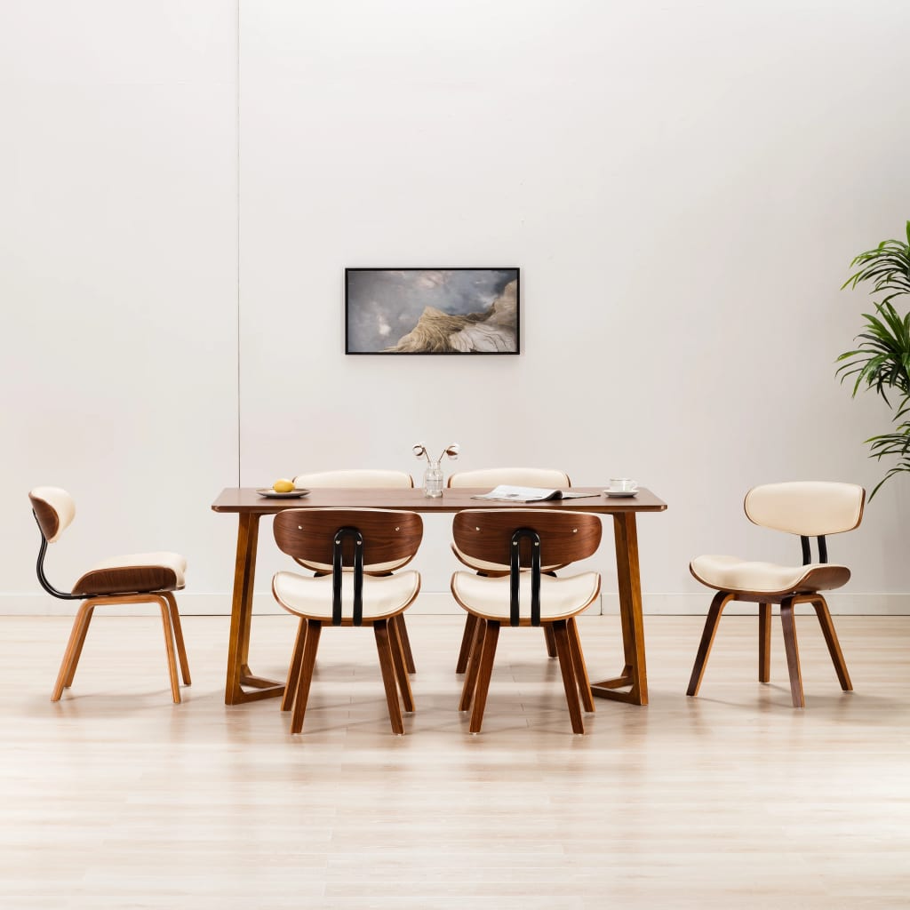 Vidaxl - Chaises à manger lot de 6 crème bois courbé et similicuir - vidaXL - Imagen 2