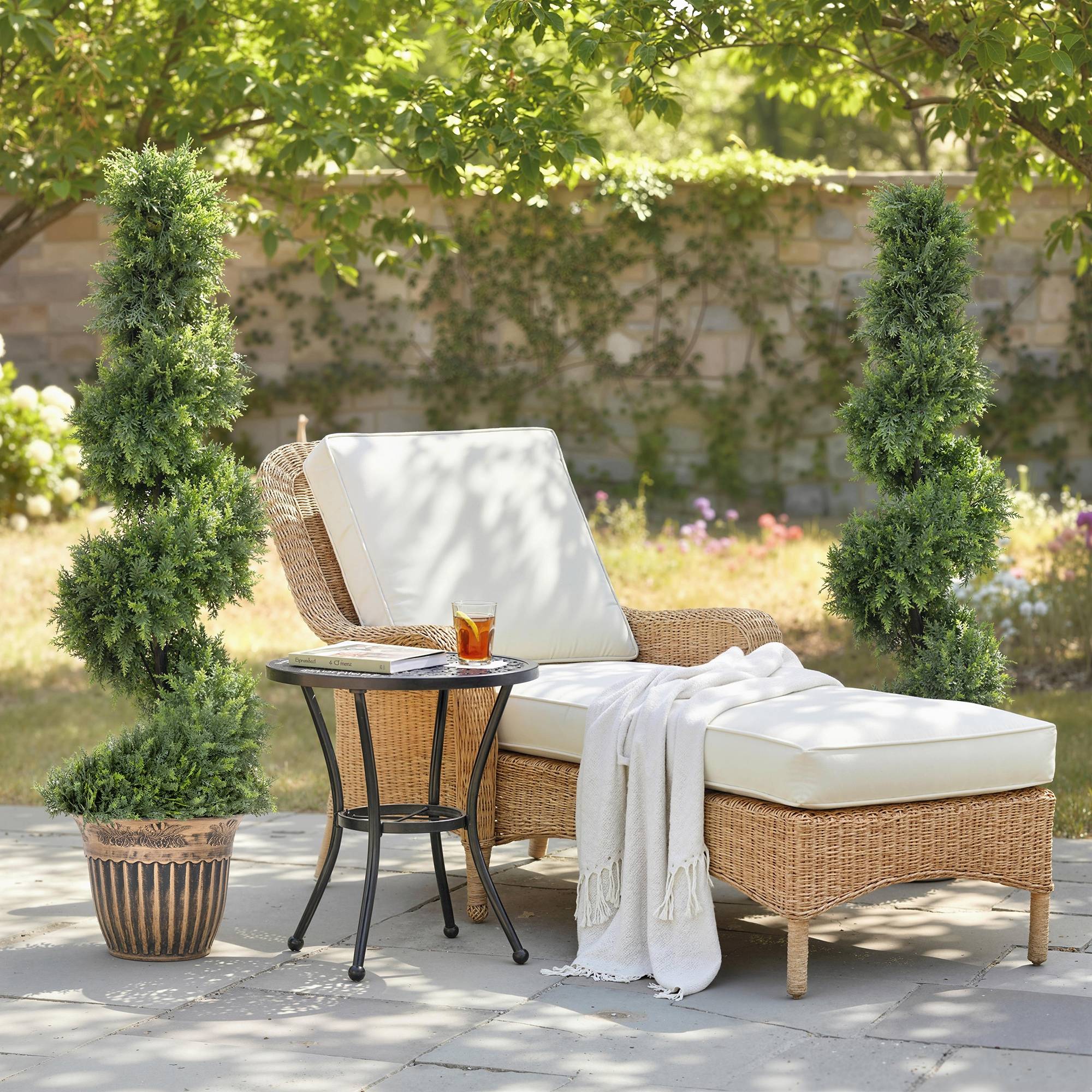 Cyprès en spirale, lot de 2 plantes artificielles, avec pot, 120 cm, vert - Image 3