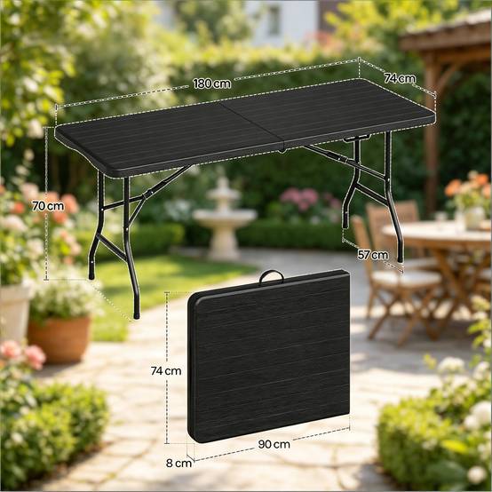 Table de repas design pliable plateau lisse, adaptée balcon et buffet - Image 9
