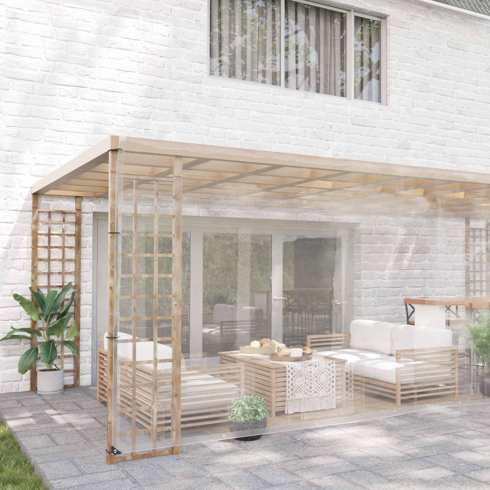 ComfortXL - Bâche protection plantes jardin extérieur PVC translucide imperméable 6x8m - ComfortXL Outdoor Living - Image 1