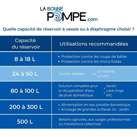 Kit réservoir à diaphragme PWB 60L horizontal Challenger - 10 bars - 1" - Image 2
