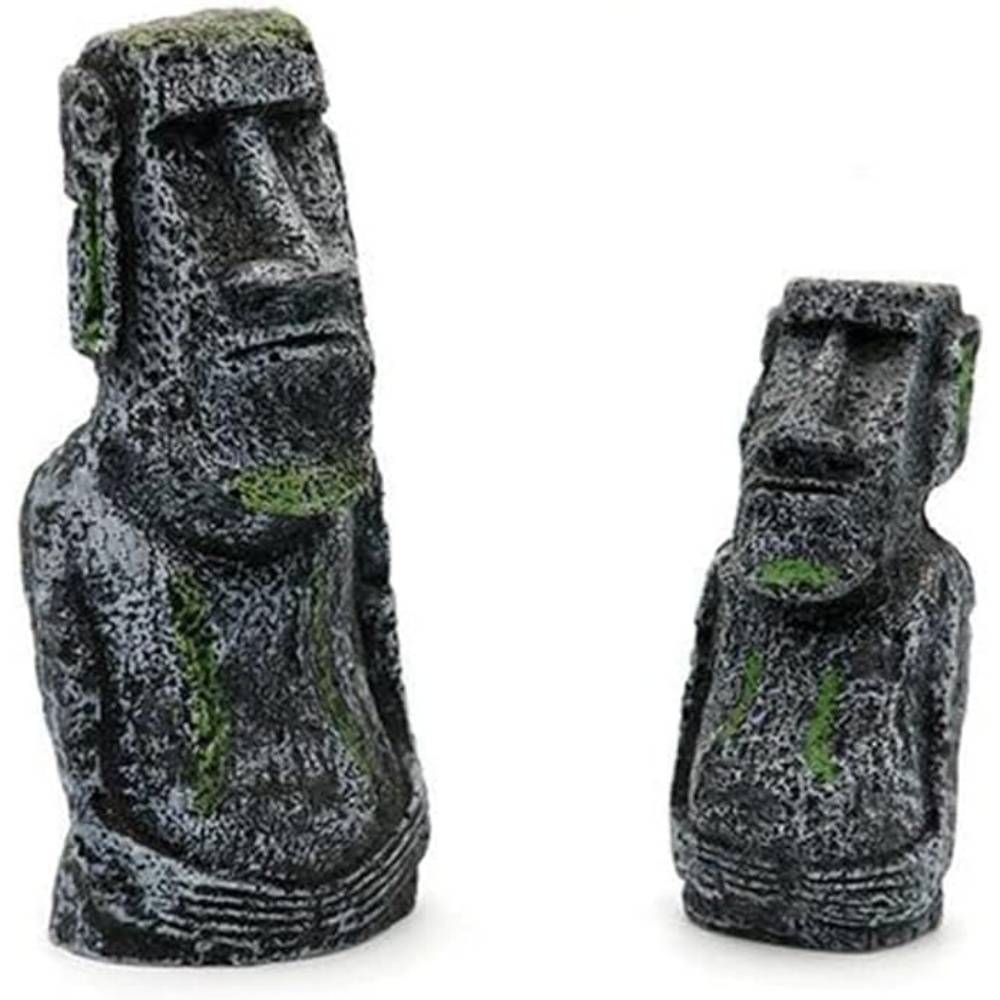 Lot 2 Statues Tête Île Pâques Déco - Image 4