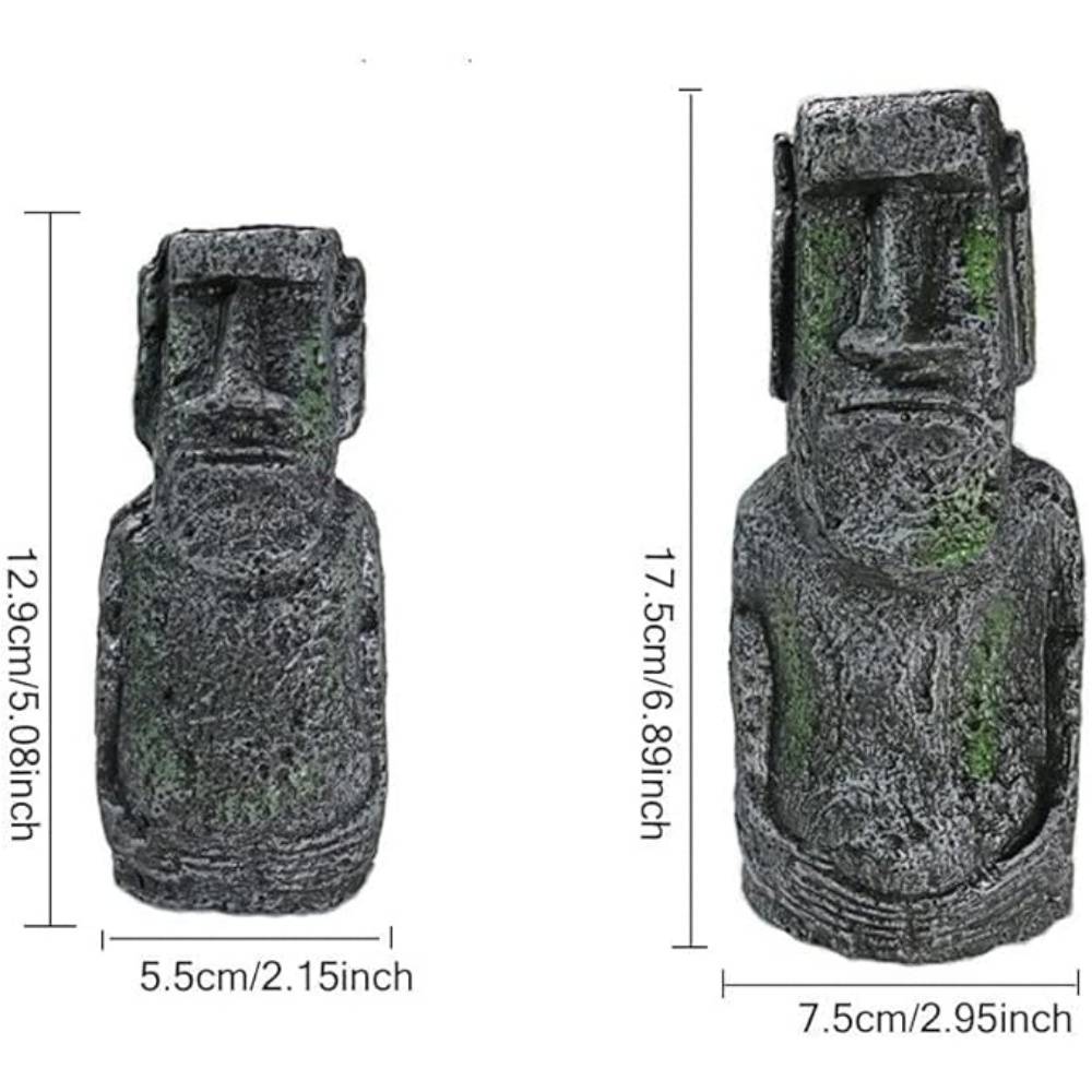 Lot 2 Statues Tête Île Pâques Déco - Image 5