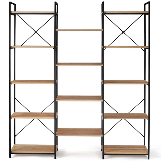 Étagère bibliothèque trio 5 niveaux DETROIT design industriel 170 cm - Image 3