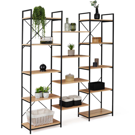 Étagère bibliothèque trio 5 niveaux DETROIT design industriel 170 cm - Image 2