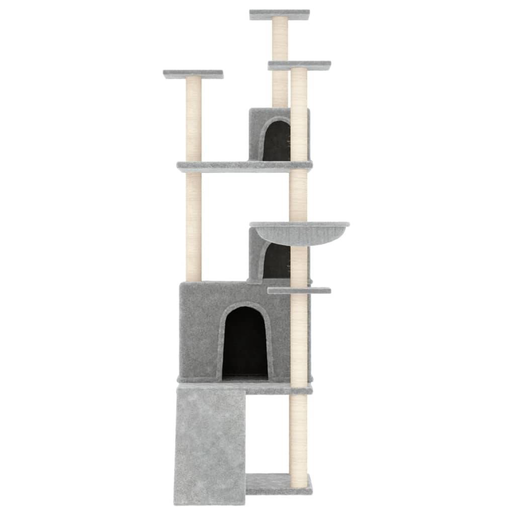 Arbre à Chat Gris Clair Hamac Triple Niche 175cm pour Multi-Chats Stable - ComfortXL Outdoor Living - Image 3