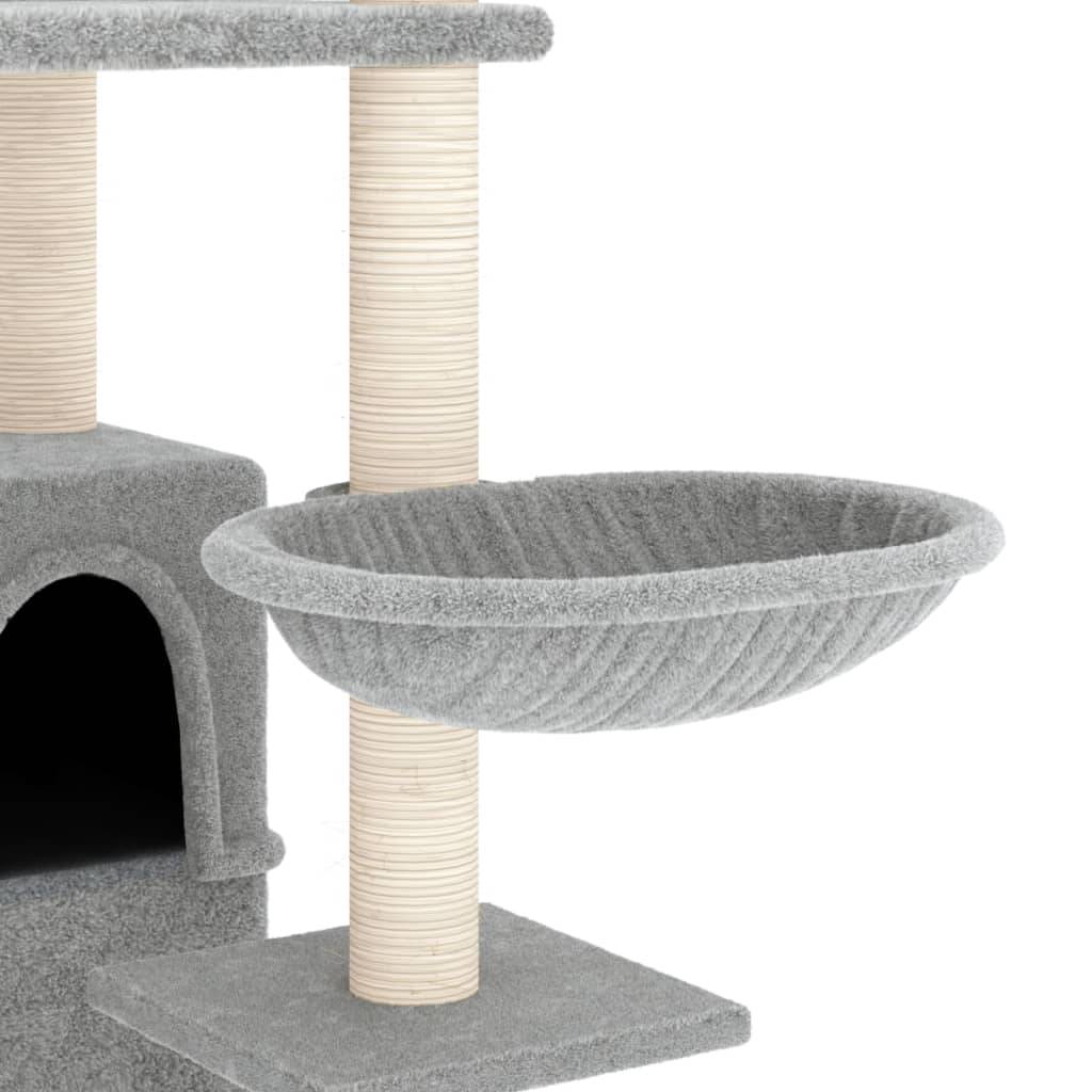 Arbre à Chat Gris Clair Hamac Triple Niche 175cm pour Multi-Chats Stable - ComfortXL Outdoor Living - Image 6