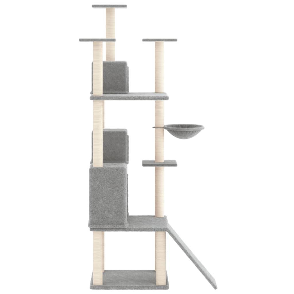 Arbre à Chat Gris Clair Hamac Triple Niche 175cm pour Multi-Chats Stable - ComfortXL Outdoor Living - Image 4