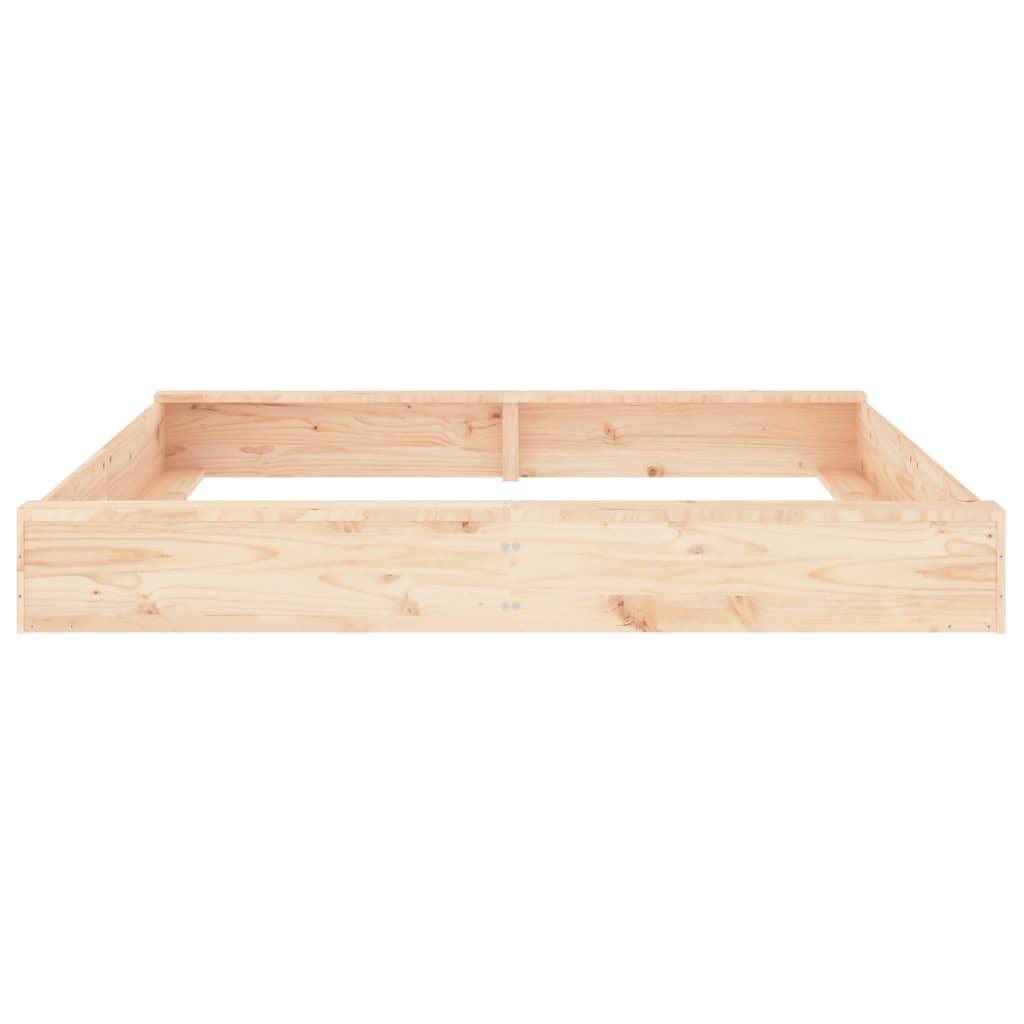 Bac à sable - Maison de jeu pour enfants avec sièges carré bois de pin massif-JU12115 - Image 4