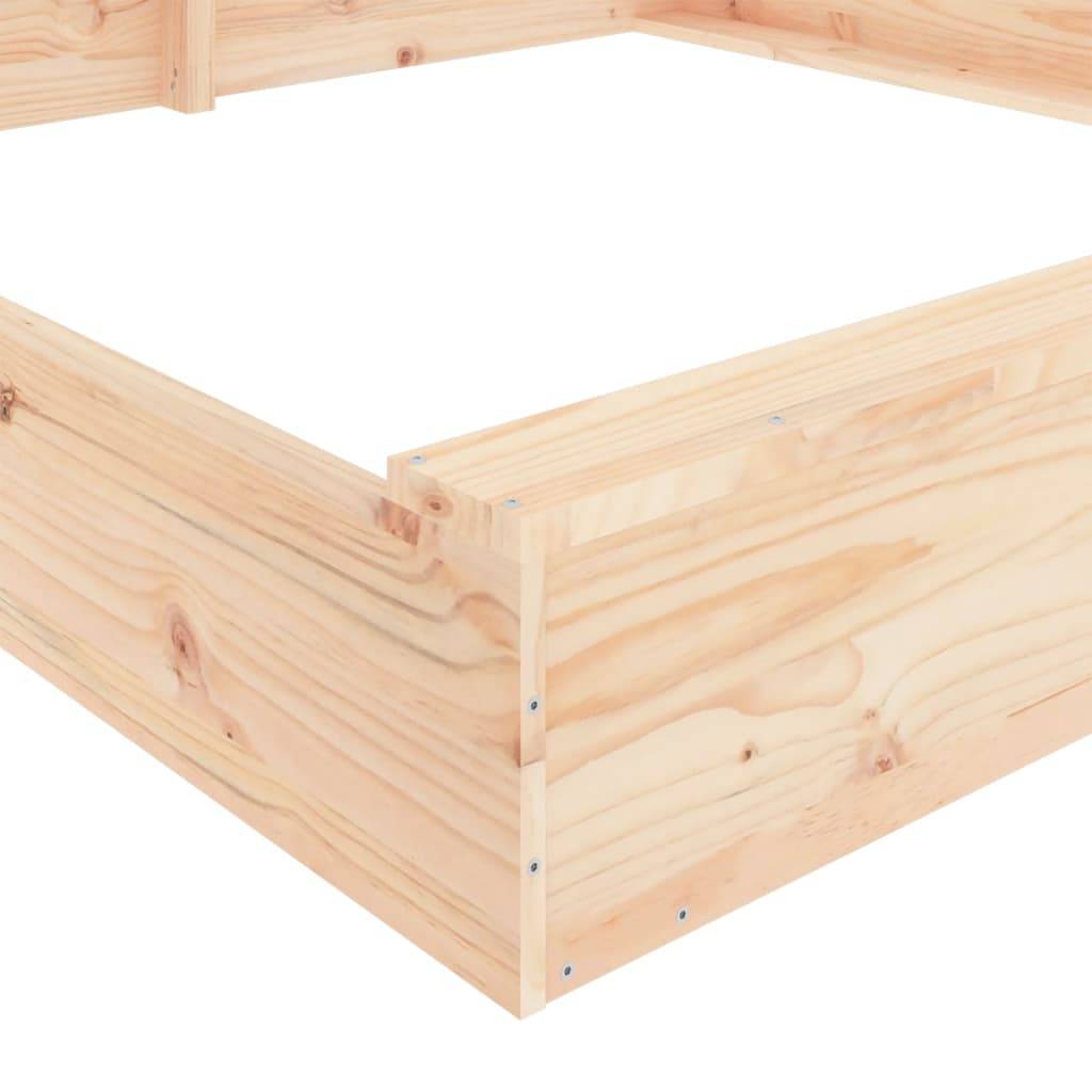 Bac à sable - Maison de jeu pour enfants avec sièges carré bois de pin massif-JU12115 - Image 7