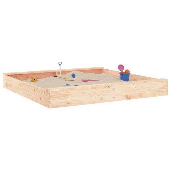 Bac à sable - Maison de jeu pour enfants avec sièges carré bois de pin massif-JU12115 - Image 3