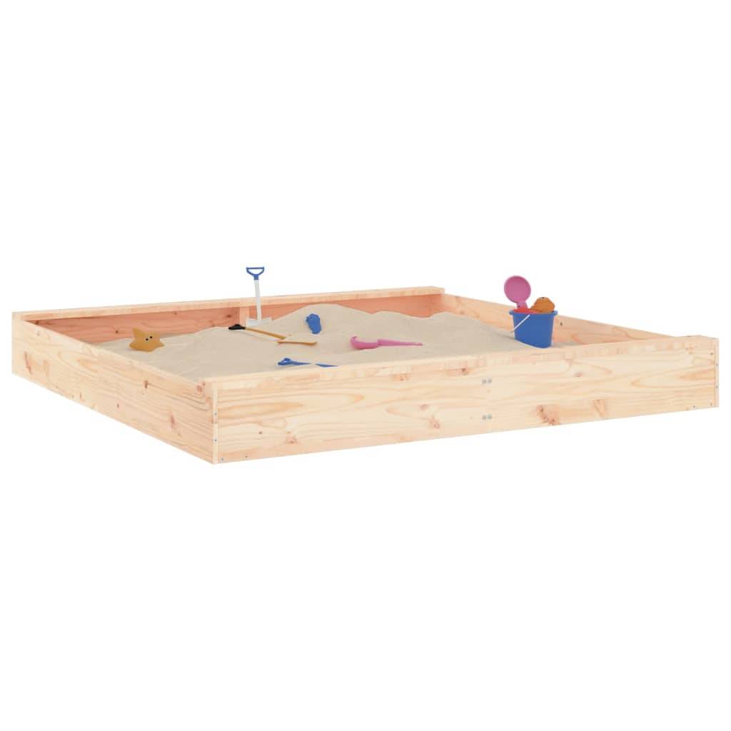 Bac à sable - Maison de jeu pour enfants avec sièges carré bois de pin massif-JU12115 - Image 3