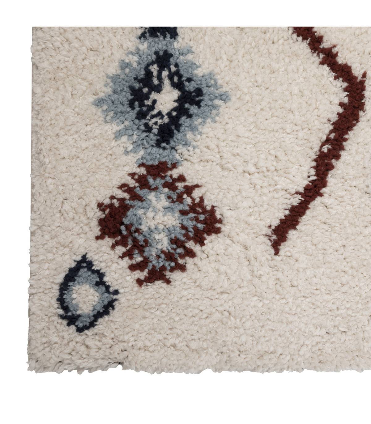 Tapis décoratif Ivoire Bleu et Terracotta esprit Berbère 160 x 230 cm - Imagen 2